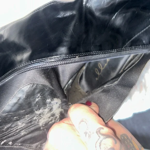 Goth Shiny Black Over the Knee Stiletto Boots - Picture 5 of 9